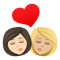 Kiss- Woman- Woman- Light Skin Tone- Medium-Light Skin Tone emoji on Emojione
